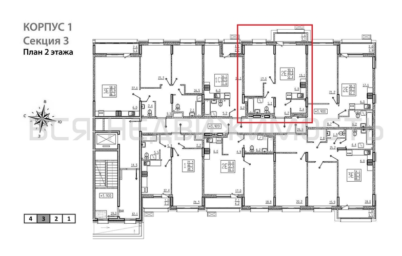 1-комнатная квартира, 51.4кв.м - изображение 1
