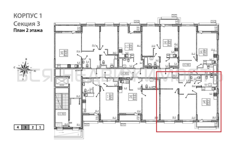 2-комнатная квартира, 88.2кв.м - изображение 1