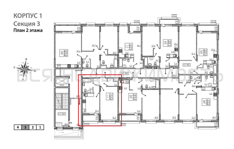 1-комнатная квартира, 48.3кв.м - изображение 1