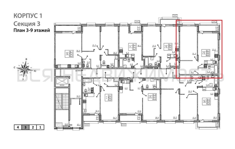 1-комнатная квартира, 60.8кв.м - изображение 1