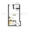 квартира-студия, 31,2кв.м. - изображение 1 квартира-студия, 31,2кв.м. - изображение 1