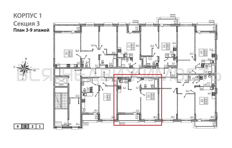 1-комнатная квартира, 54.6кв.м - изображение 1