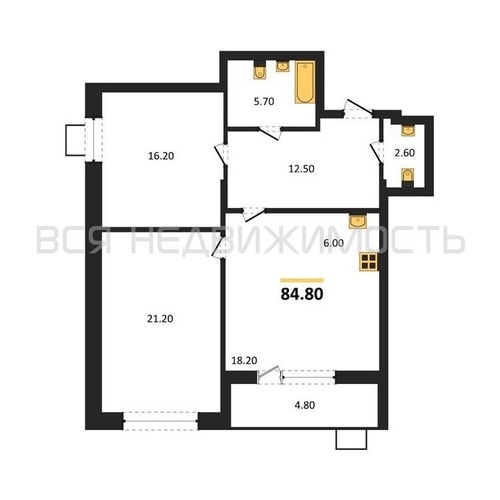 2-комнатная квартира, 84.8кв.м - изображение 0