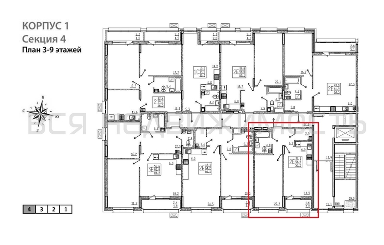 1-комнатная квартира, 56.2кв.м - изображение 1