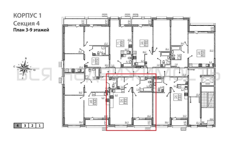 1-комнатная квартира, 66.1кв.м - изображение 1