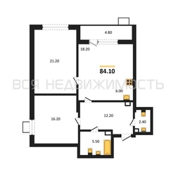 2-комнатная квартира, 84.1кв.м - изображение 1