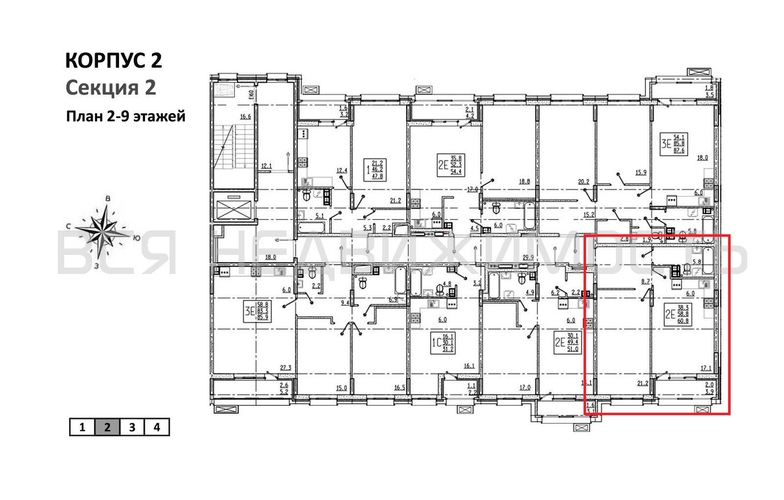1-комнатная квартира, 60.8кв.м - изображение 1