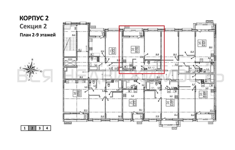 1-комнатная квартира, 54.4кв.м - изображение 1