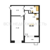 1-комнатная квартира, 60.8кв.м - изображение 1