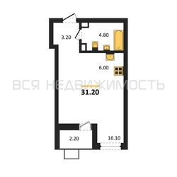квартира-студия, 31,2кв.м. - изображение 1