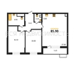 2-комнатная квартира, 85.9кв.м - изображение 1