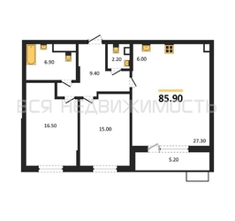 2-комнатная квартира, 85.9кв.м - изображение 1