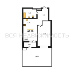 1-комнатная квартира, 63.5кв.м - изображение 1