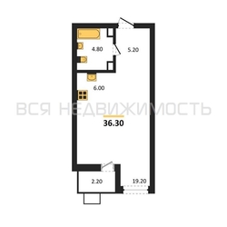 квартира-студия, 36,3кв.м. - изображение 1