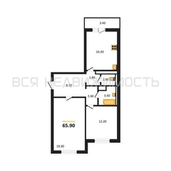 2-комнатная квартира, 65.9кв.м - изображение 1