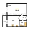 1-комнатная квартира, 38.4кв.м - изображение 1