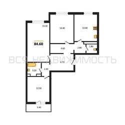3-комнатная квартира, 84.6кв.м - изображение 1