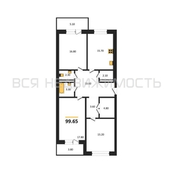 3-комнатная квартира, 99.65кв.м - изображение 1