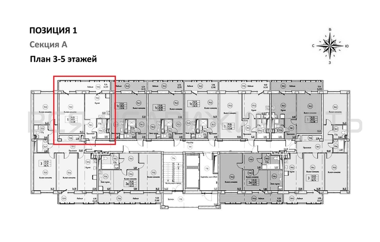 1-комнатная квартира, 44.08кв.м - изображение 1