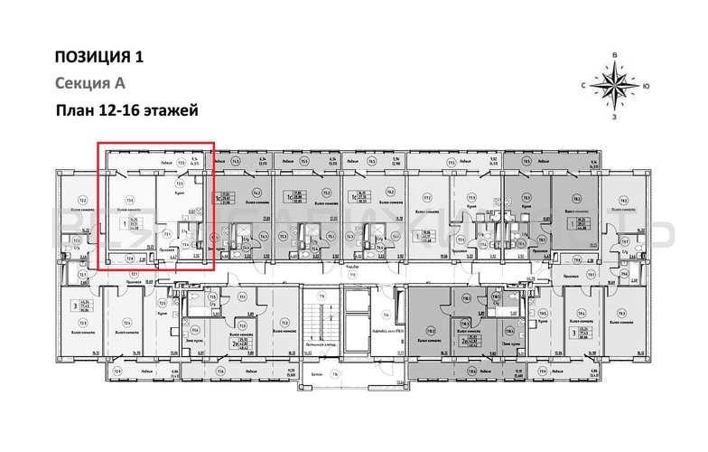 1-комнатная квартира, 44.08кв.м - изображение 1