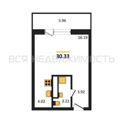 квартира-студия, 27,35кв.м. - изображение 1