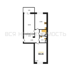 2-комнатная квартира, 68.26кв.м - изображение 1