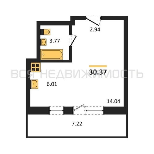 квартира-студия, 26,76кв.м. - изображение 0