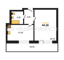 1-комнатная квартира, 44.26кв.м - изображение 1
