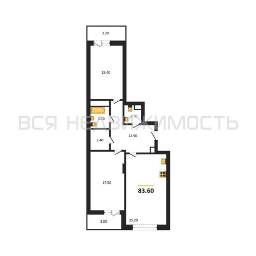 2-комнатная квартира, 83.6кв.м - изображение 0