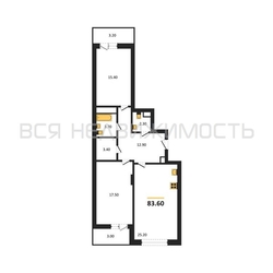 2-комнатная квартира, 83.6кв.м - изображение 1
