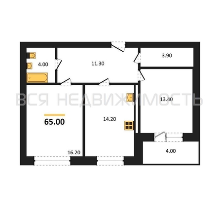 2-комнатная квартира, 65кв.м - изображение