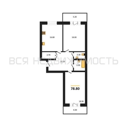 2-комнатная квартира, 78.8кв.м - изображение 1