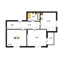 2-комнатная квартира, 68.7кв.м - изображение 1