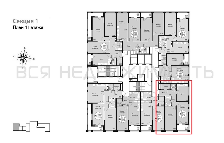2-комнатная квартира, 76.2кв.м - изображение 1