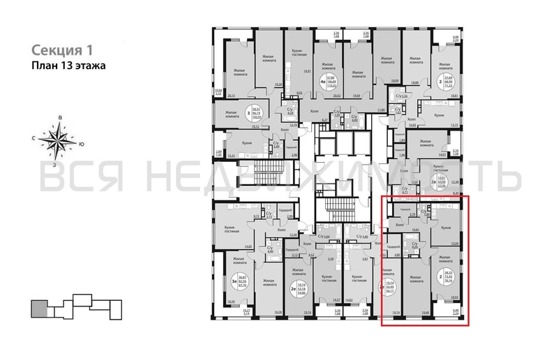 2-комнатная квартира, 76.16кв.м - изображение 1