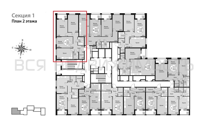 3-комнатная квартира, 86.6кв.м - изображение 1