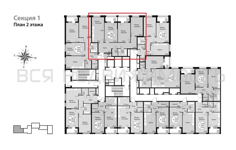 3-комнатная квартира, 96кв.м - изображение 1