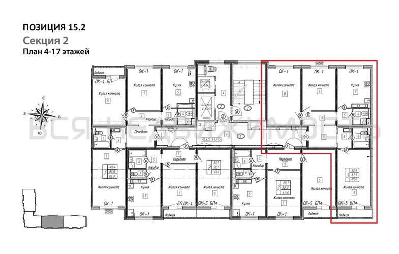 3-комнатная квартира, 89кв.м - изображение 1
