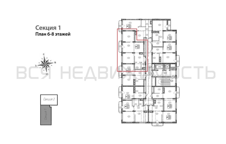 2-комнатная квартира, 55.1кв.м - изображение 1