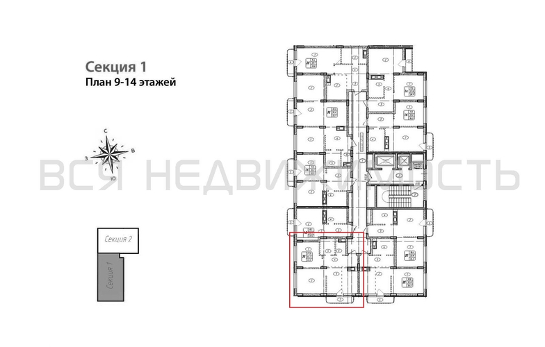 2-комнатная квартира, 45.4кв.м - изображение 1
