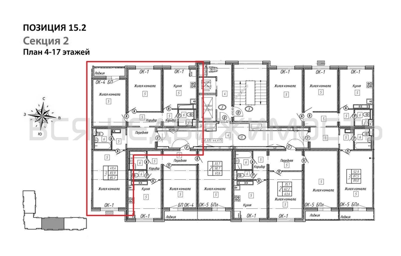 3-комнатная квартира, 85.2кв.м - изображение 1