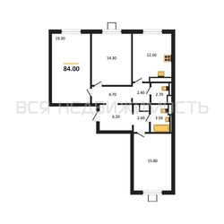 3-комнатная квартира, 84кв.м - изображение 1