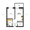 1-комнатная квартира, 34.91кв.м - изображение 1