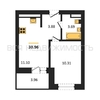 1-комнатная квартира, 30.96кв.м - изображение 1