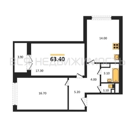 2-комнатная квартира, 63.4кв.м - изображение 1