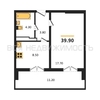 1-комнатная квартира, 39.9кв.м - изображение 1 1-комнатная квартира, 39.9кв.м - изображение 1