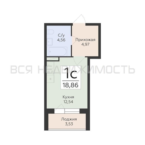 квартира-студия, 18,86кв.м. - изображение 0