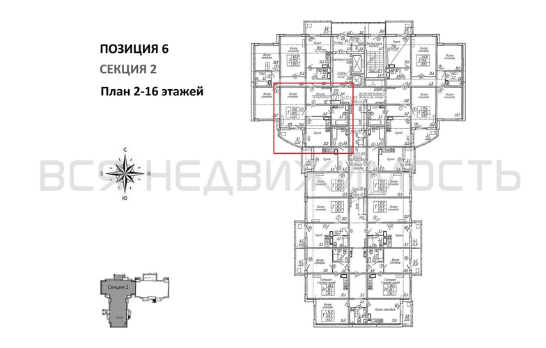 1-комнатная квартира, 43.1кв.м - изображение 1