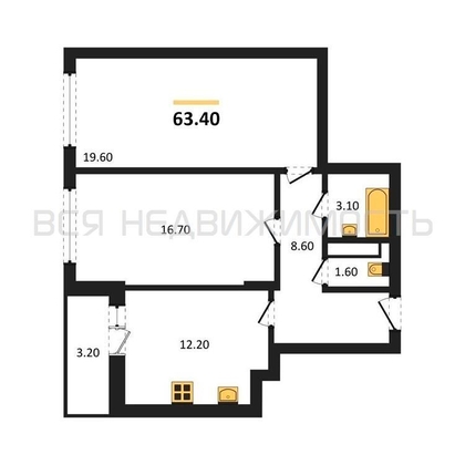 2-комнатная квартира, 63.4кв.м - изображение
