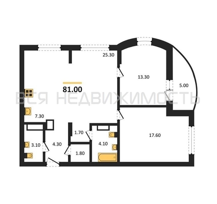 2-комнатная квартира, 81кв.м - изображение